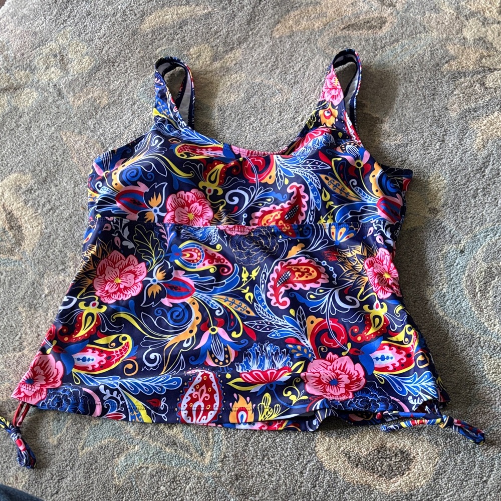 Women’s Floral Paisley Navy Tankini Top - Unbranded